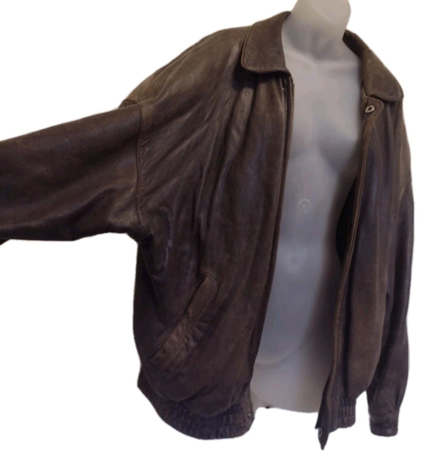 80s Luis Alvear Lamb Leather Bomber L Korea Soft Patina