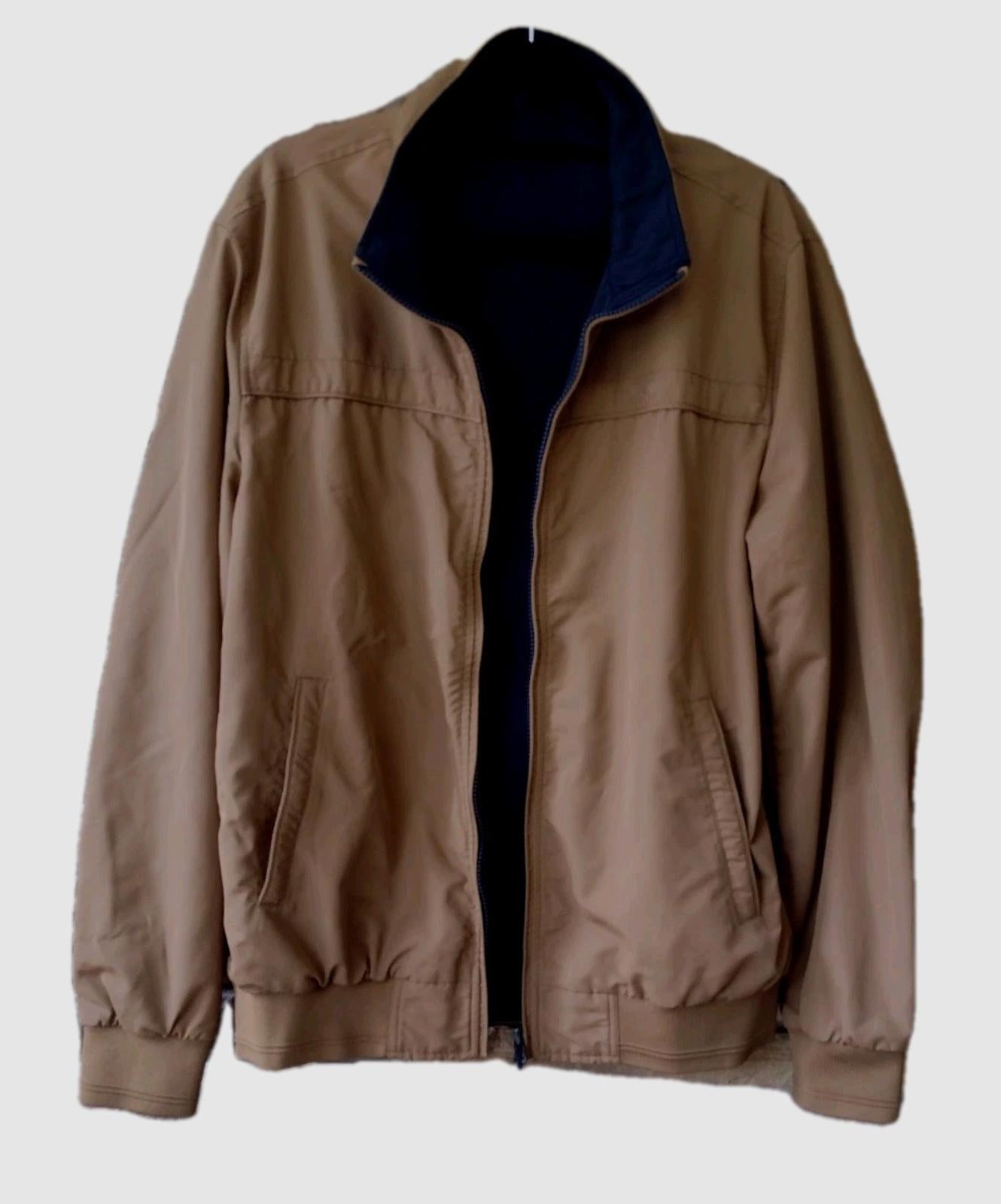 New Lure Urban Reversible Bomber Jacket Khaki Brown Navy Men's XL Retired Design