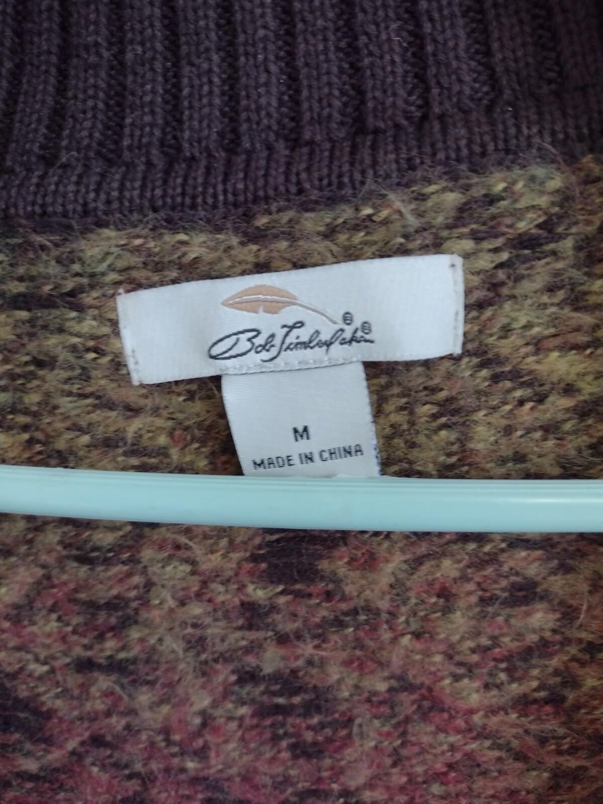 BOB TIMBERLAKE Womens Size Medium Gradient Open Front Knit Cardigan 3/4 Sleeves