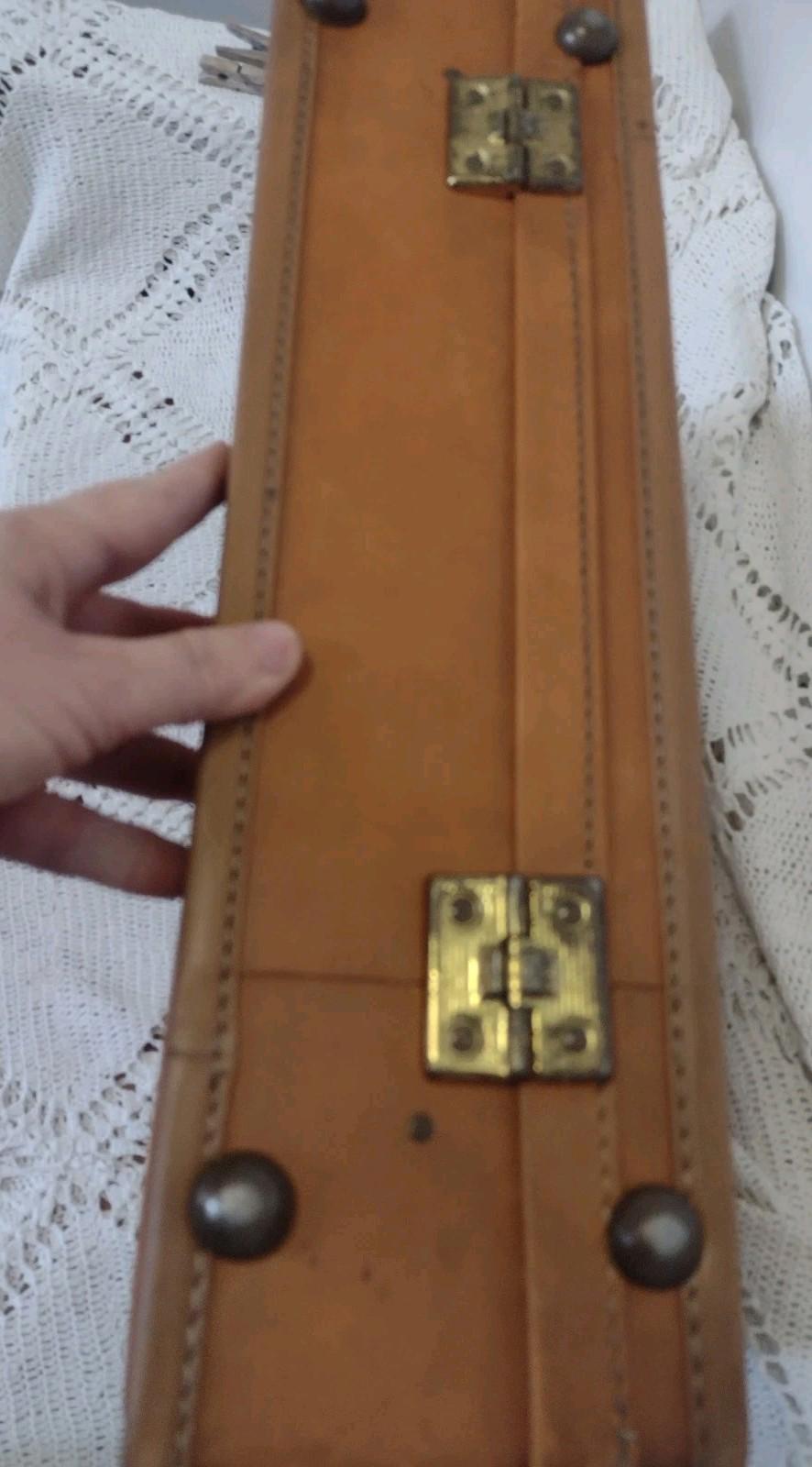 1940s Hartmann Leather Suitcase 18.5x13.5x5 Paisley Lined Organizer Case