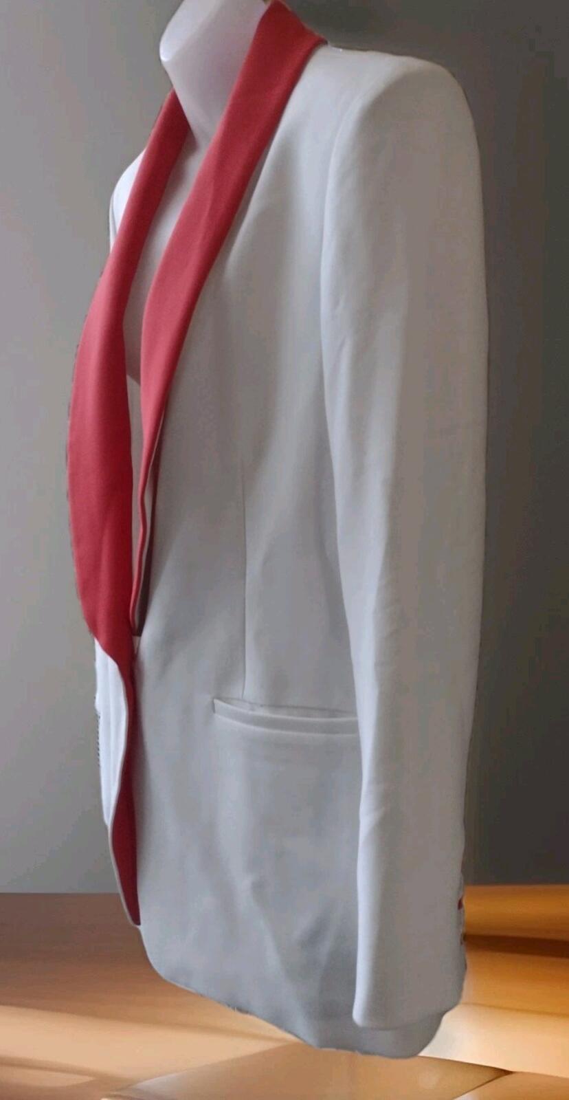 Retired alice + olivia Vernell Jacket White Orange Sz 8