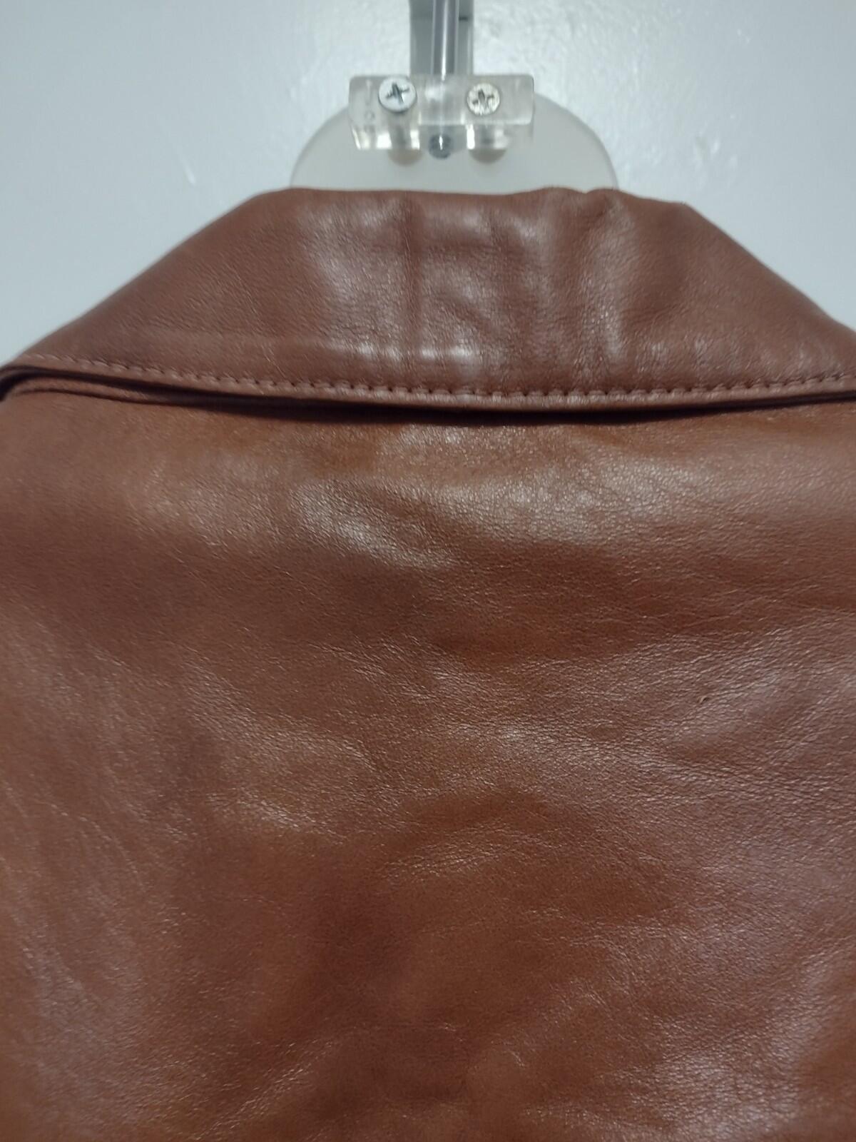 Vintage 70s Bernardo Mexico Leather Jacket 46 Cognac Brown Western Style