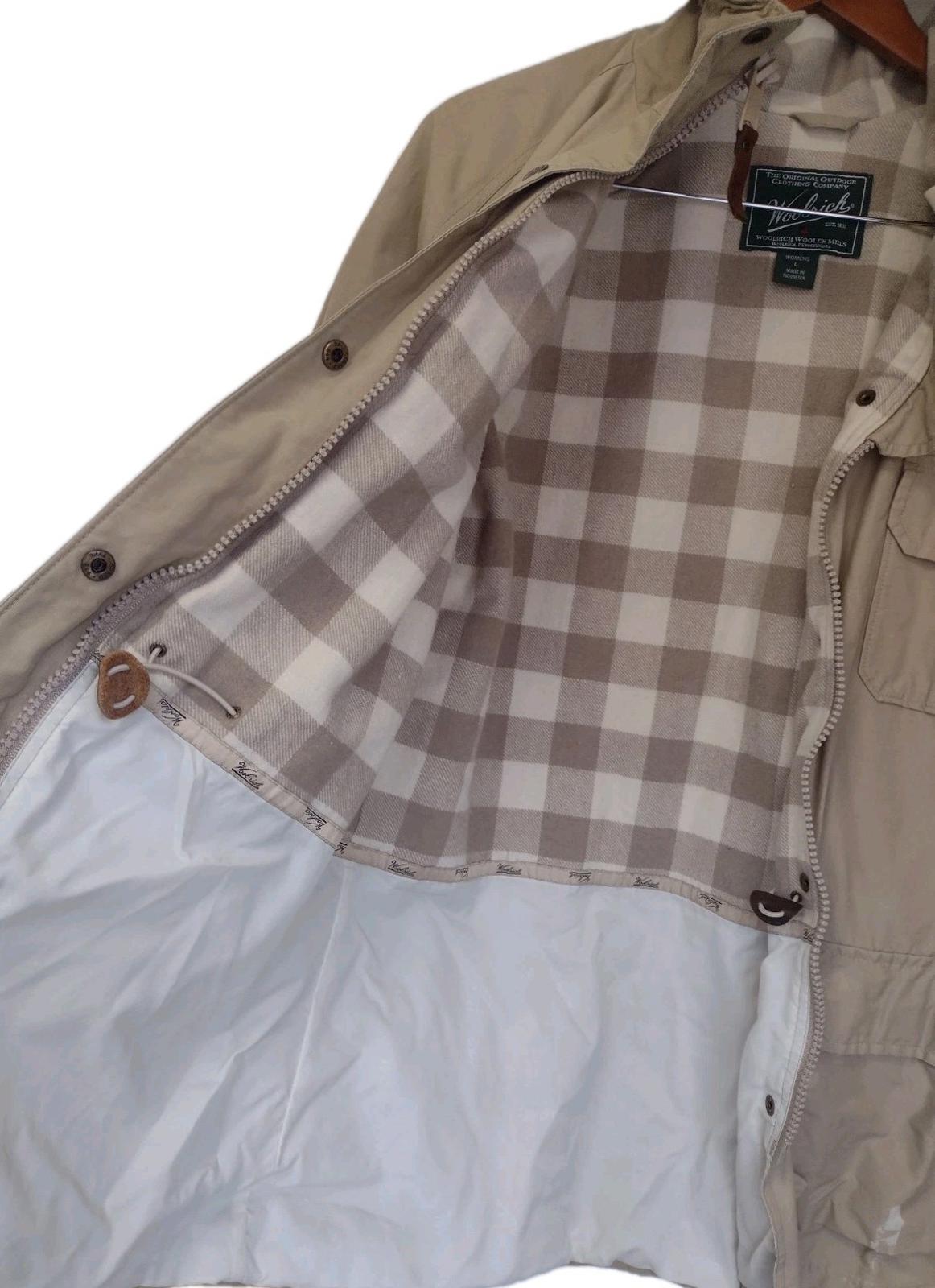 Woolrich Woolen Mills Daiki Suzuki Women's Khaki Parka L Fixed Hood Wool Lining