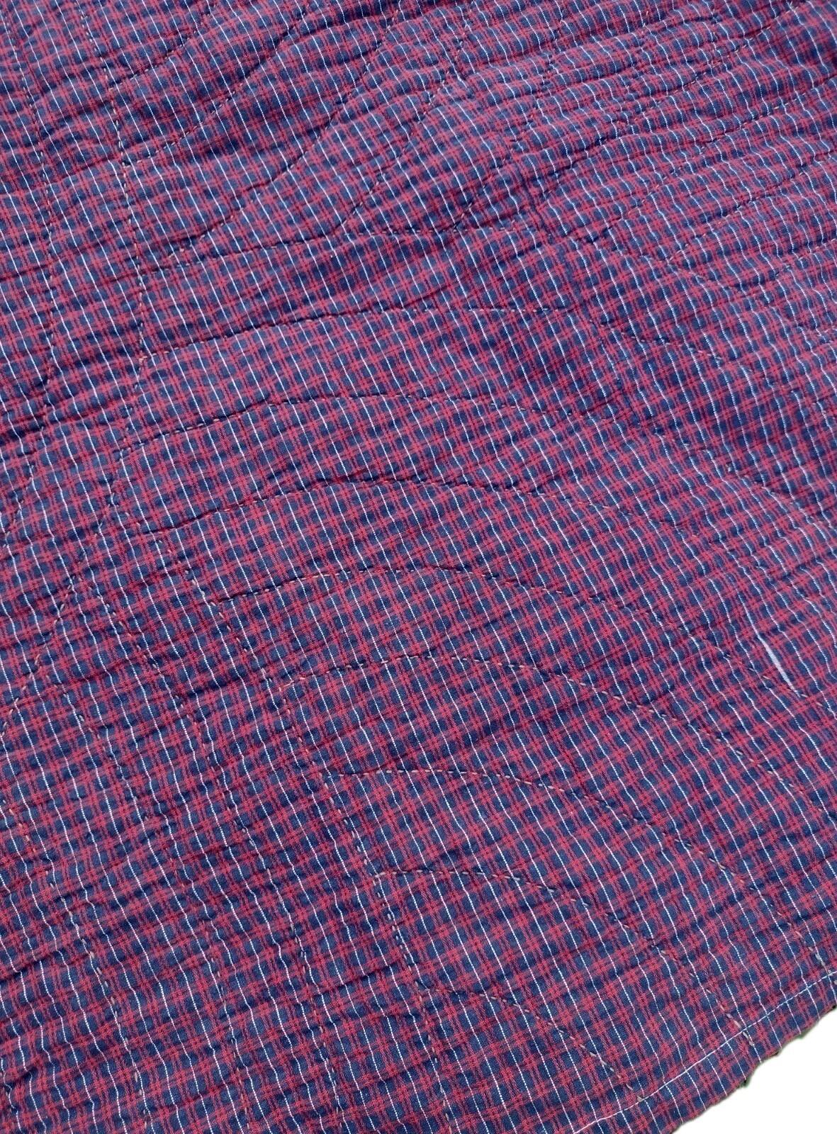 Vintage 40s Hand Quilted Star Quilt Baptist Fan Primitive Americana 68x80