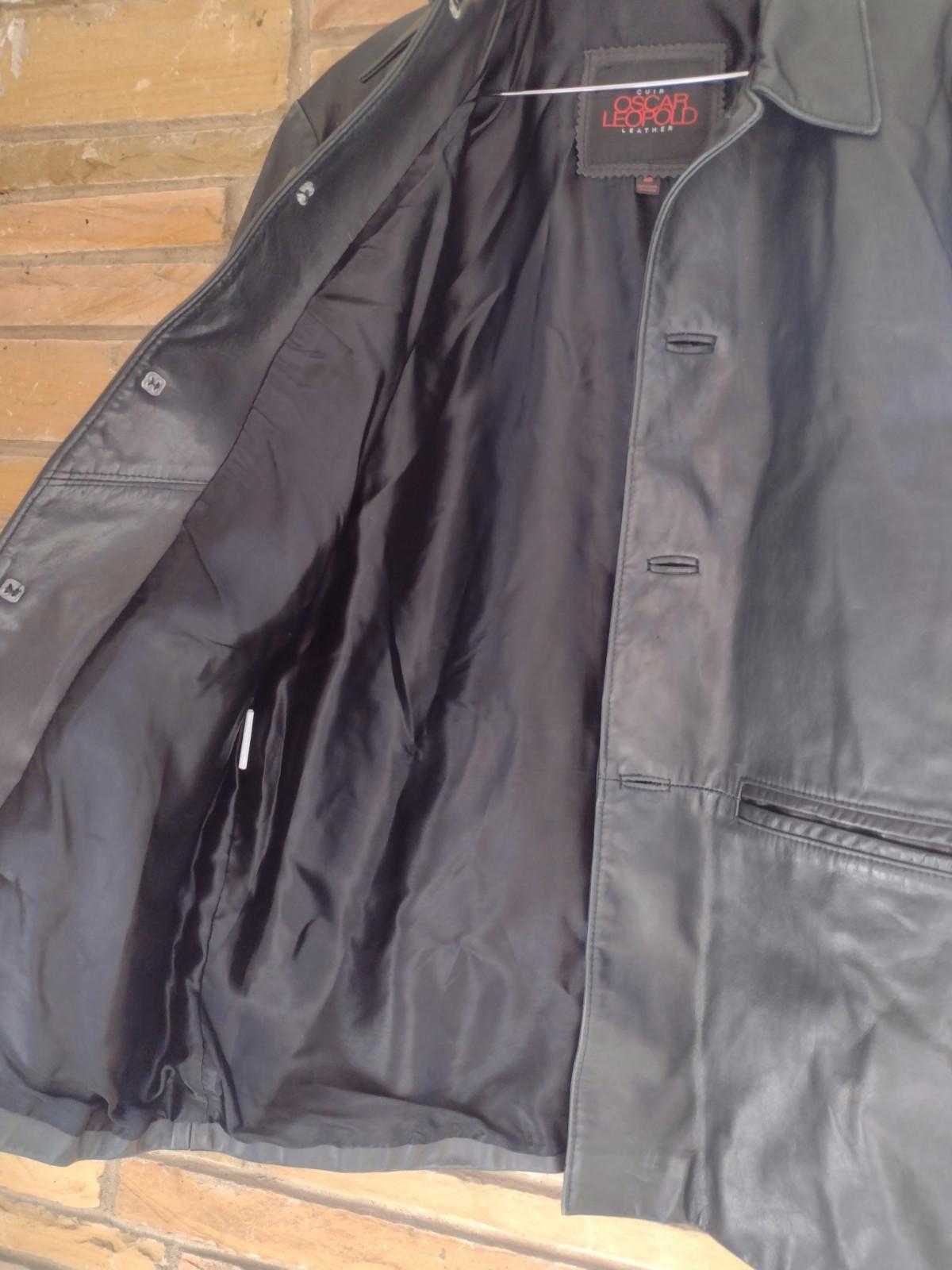 Oscar Leopold Black Calfskin Leather Jacket Sz M Canada Style 6202 4 Button VTG