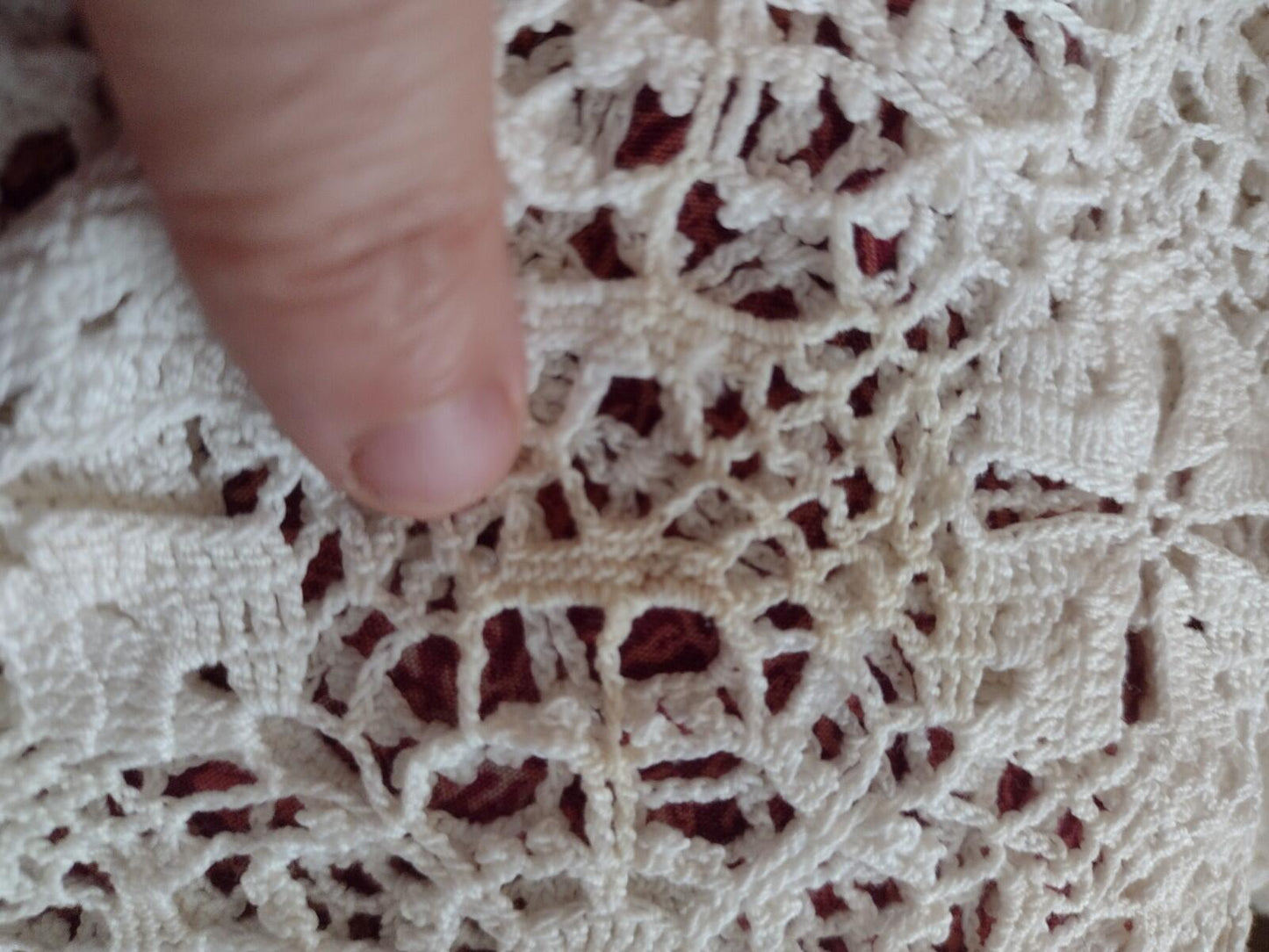 Vintage 40s-60s Crochet Lace Tablecloth + 5 Doilies/Runners Lot White & Ecru