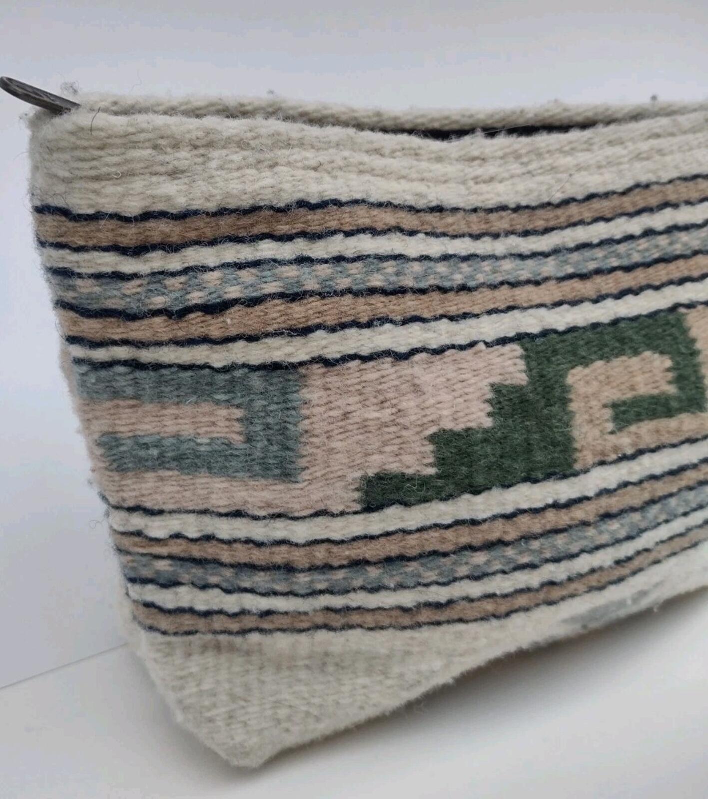 MZ Fair Trade Oaxaca Wool Pouch Handmade Zapotec Artisan Bag Boho Case