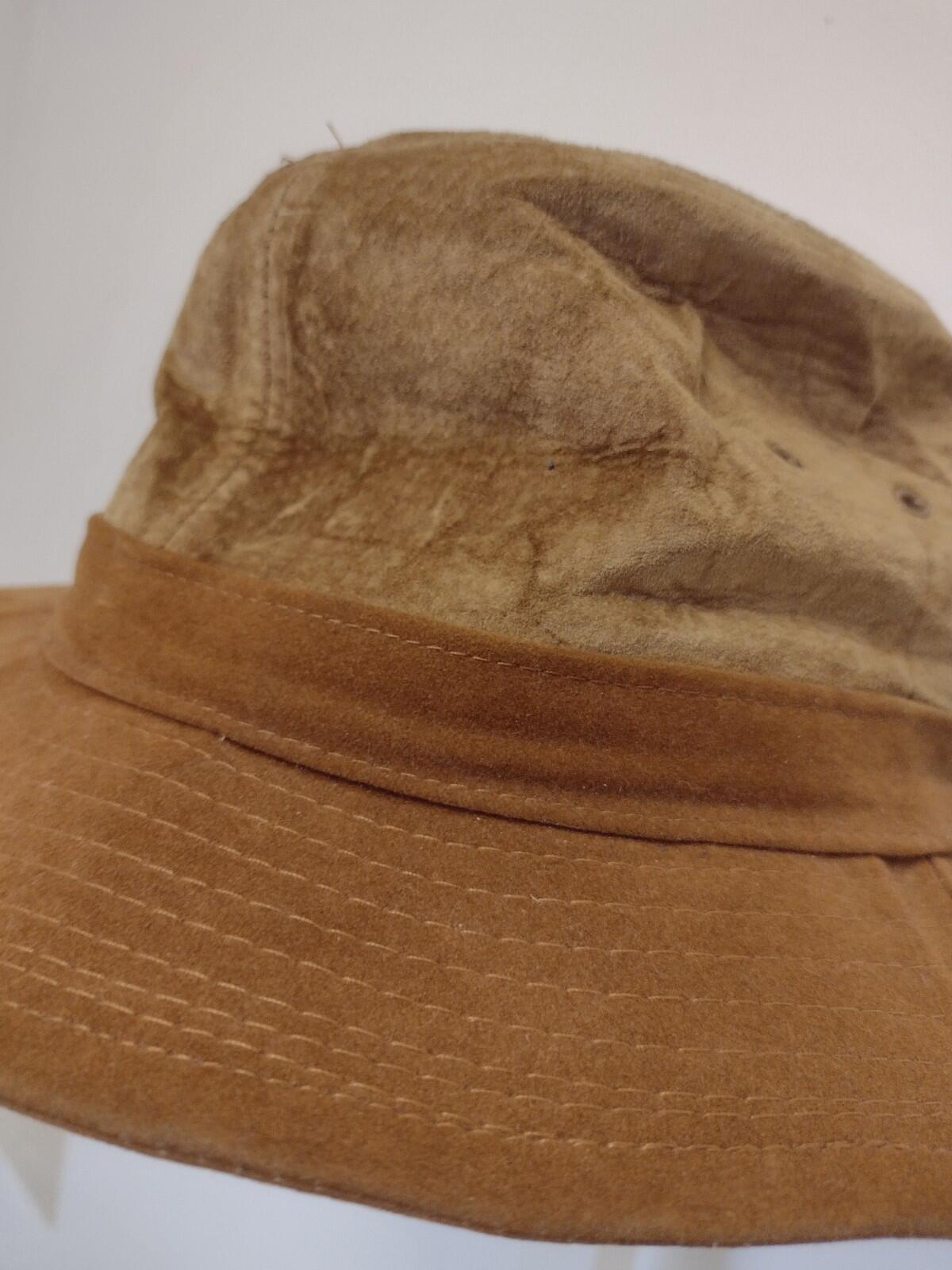 Vintage 80s Stetson Suede Safari Hat Outback Western Indiana Jones Style USA
