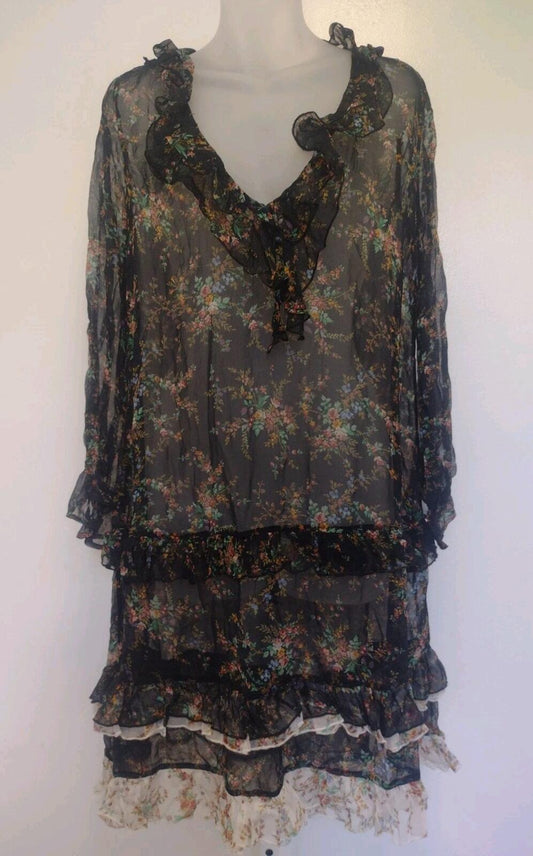 Sundance Black Floral Mist in the Meadows Dress Cause Of Course Sheer Prairie S
