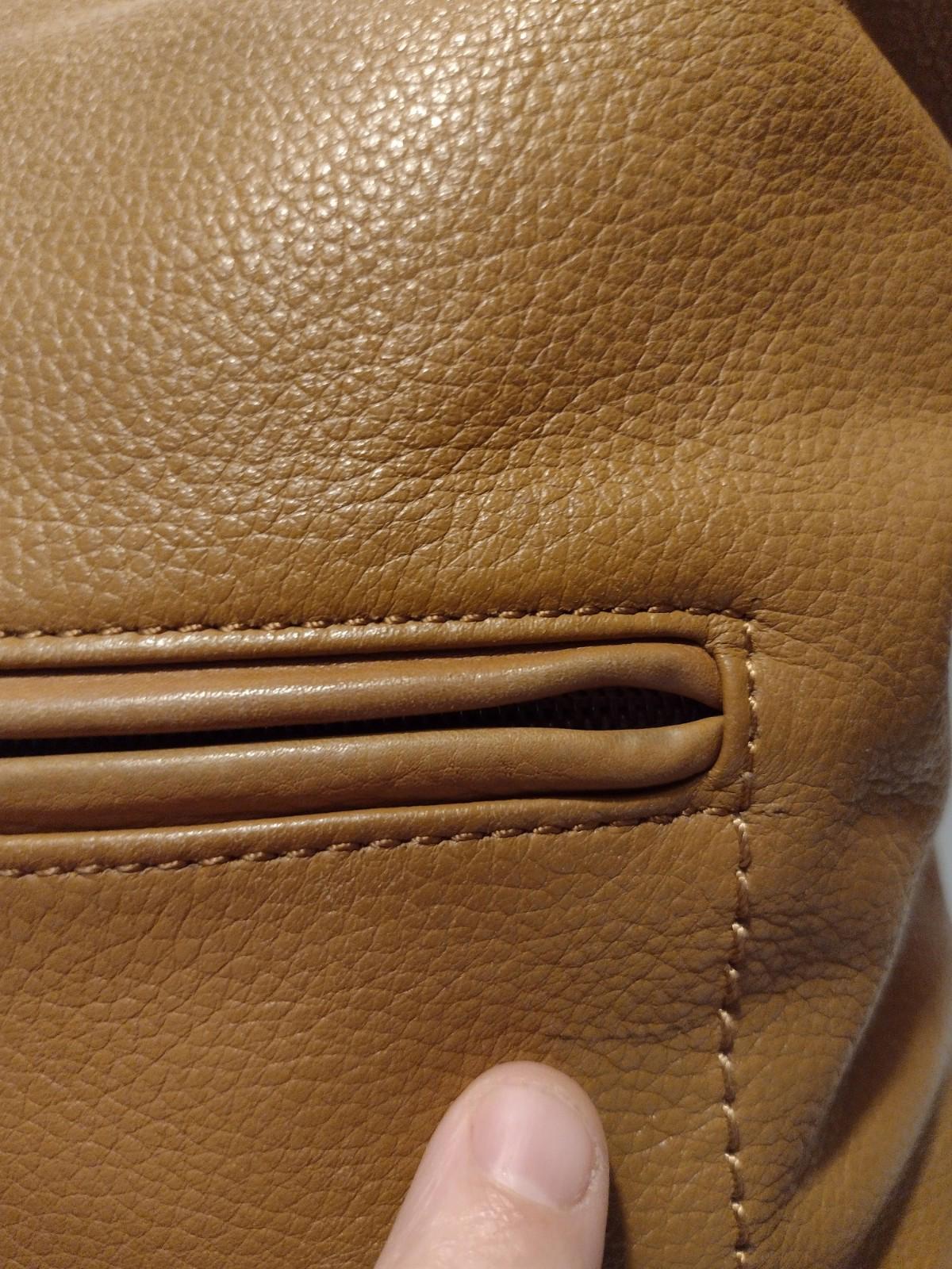 VTG Giani Bernini Caramel Genuine Leather Shoulder Bag Organizer Adjustable Strp