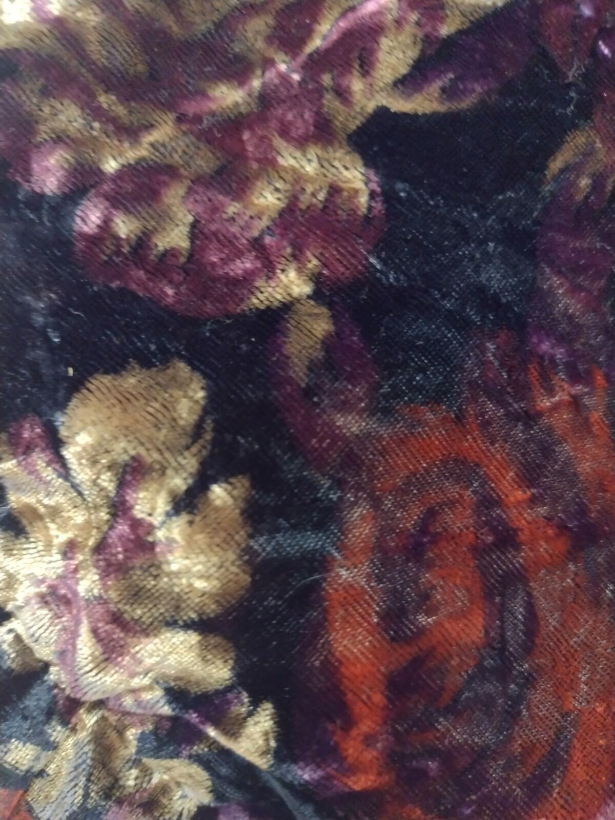 Vintage 80s Rafael Floral Velvet Quilted Bomber Jacket L Made in Taiwan R.O.C.