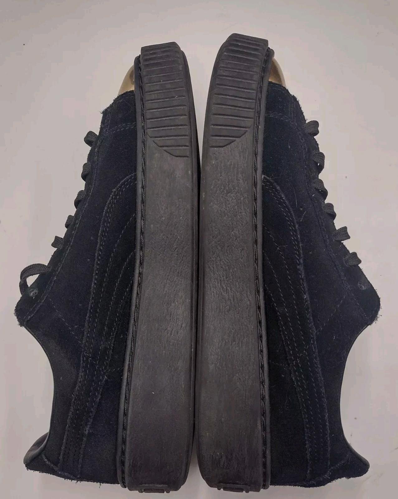Puma Black Suede Gold Toe Platform Sneakers Sz 7.5 Women