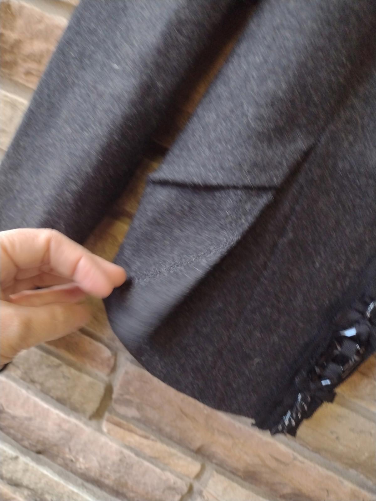 Magaschoni Wool Cashmere Jacket 8 Braided Lace Trim Flared Hem Morocco