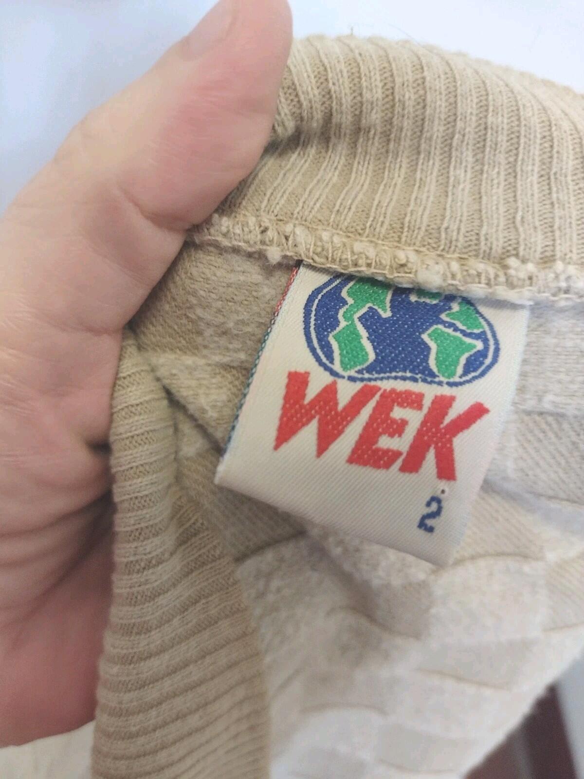 VTG WEK USA Cotton Sweater Vest 2X Beige Basket Weave KnitGolf Preppy