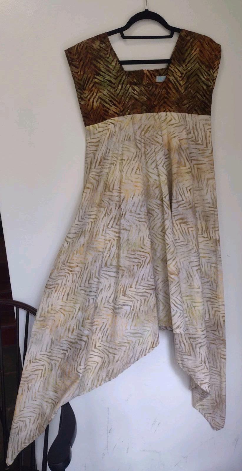 Debra Lynn Batik Dress S Art-to-Wear Zigzag Symbolic Print Boutique Batik Pria