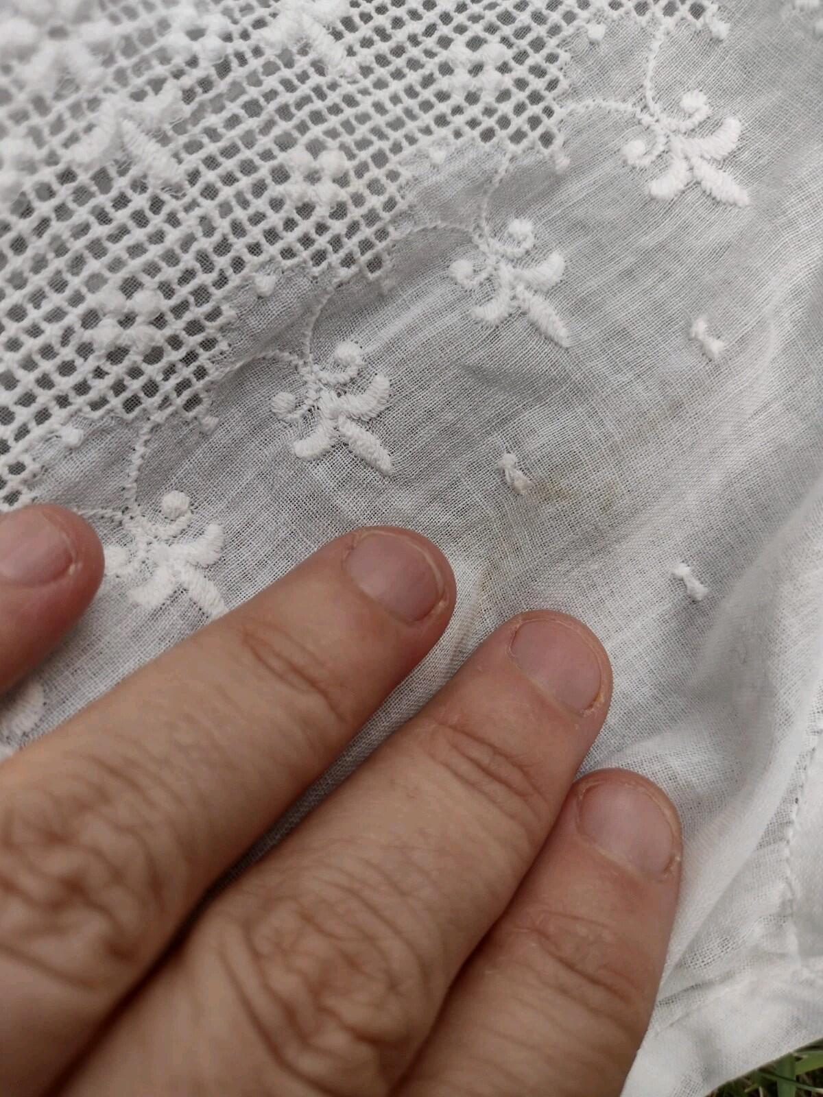 Set Of 2 Antique Estate Handmade Girls Dresses Edwardian Cotton & Taffeta Lace