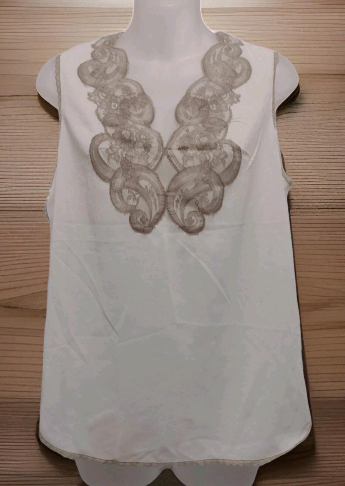 Vintage 50s Hollywood Vassarette Nylon Camisole Top Lace Peekaboo Crepelon S USA