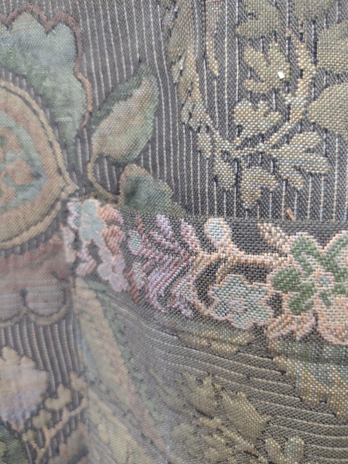 Vintage Koret Tapestry Jacket XL Floral Jacquard Earth Tones Mandarin Collar