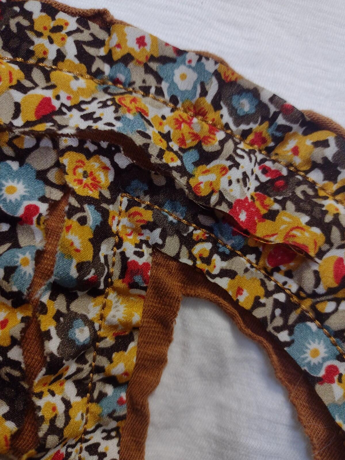 Upcycled Boho Peace Sign Crop Top Oversized Festival Hippie Wearable Art XL