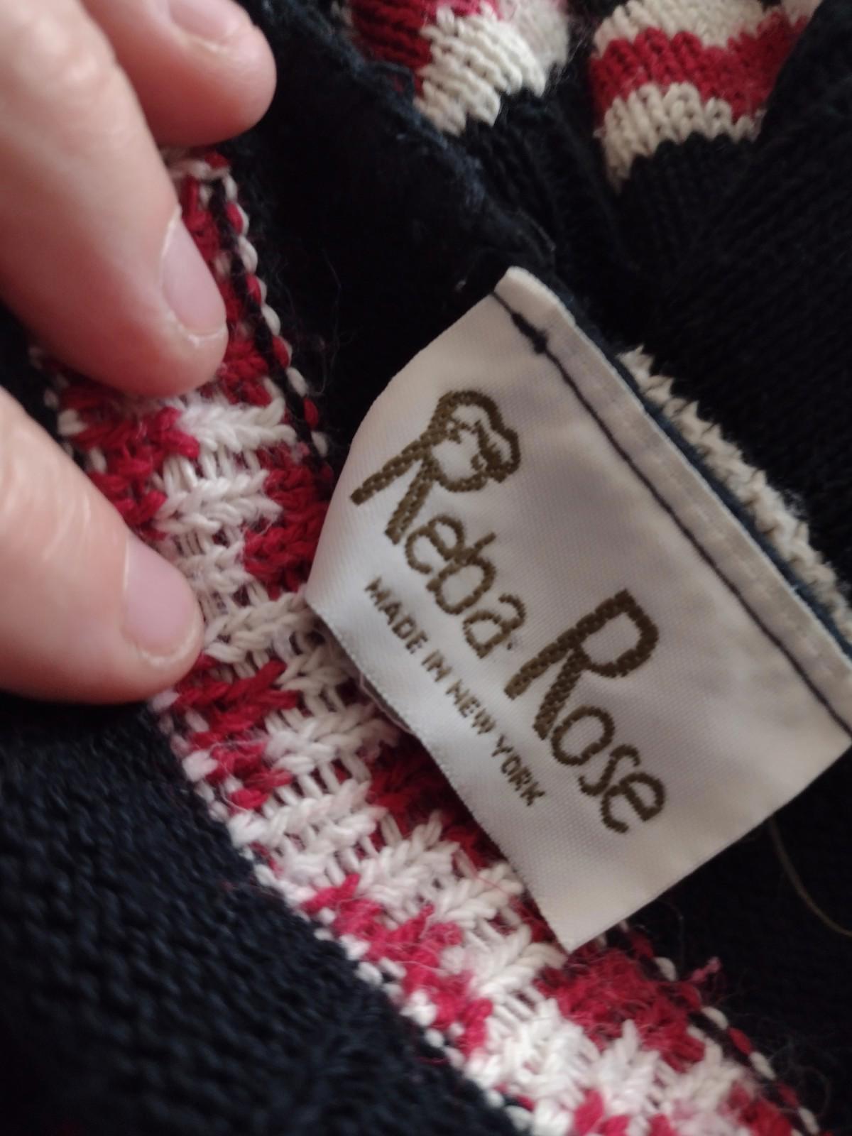 Vintage 1980s Reba Rose Cardigan Sweater – Made in USAClassic Sz XL