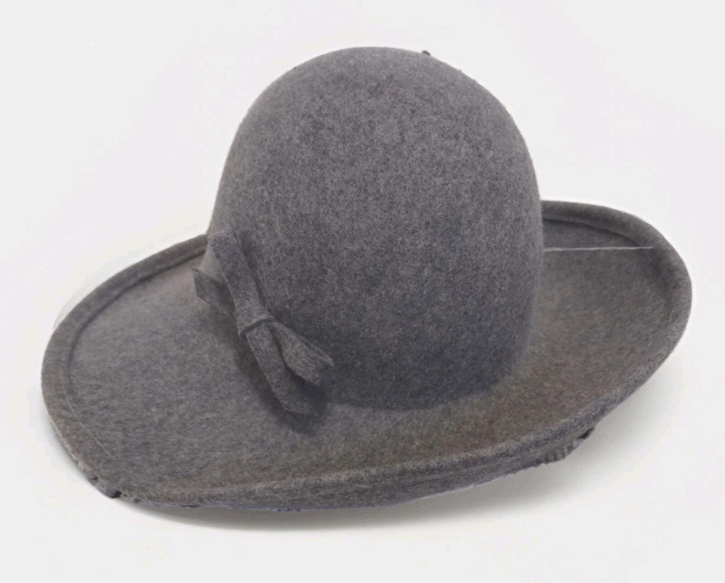 Vintage 60s Bollman Doeskin Felt Hat Gray 100% Wool USA Union Made Women’s Bow