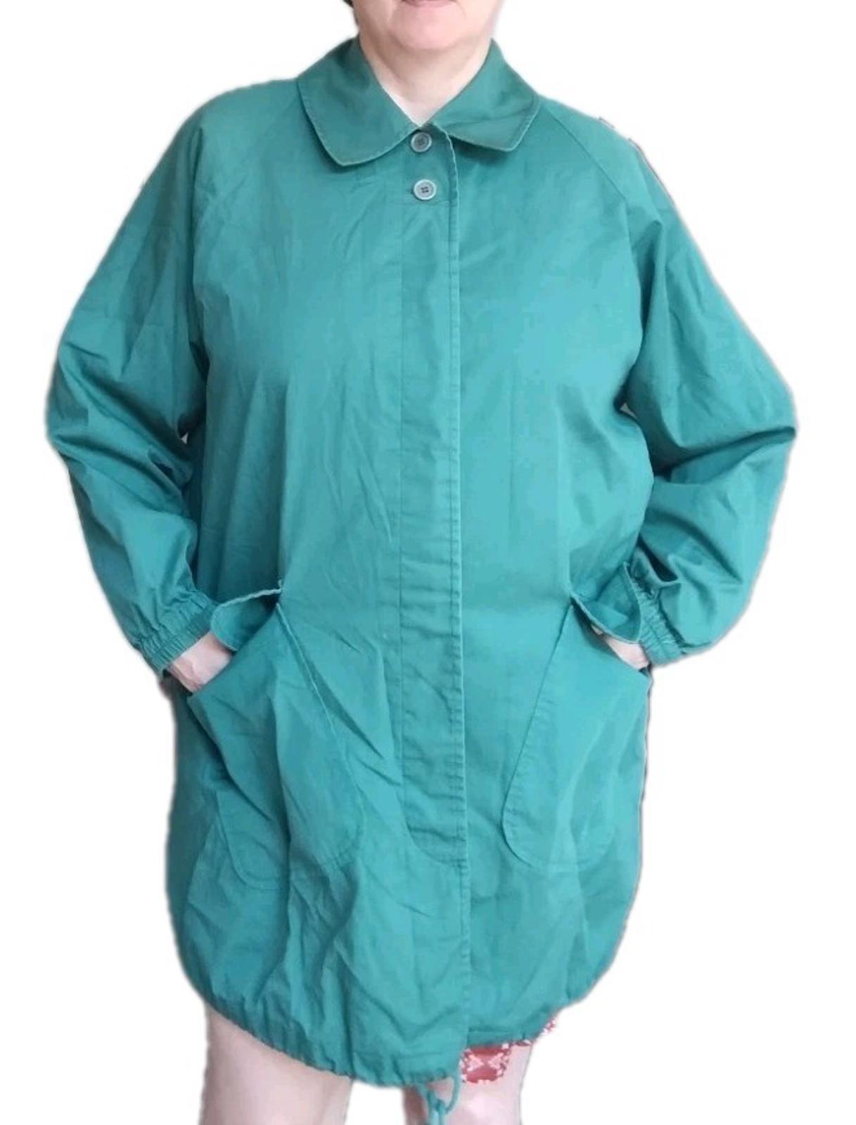 Vintage Apart Utility Jacket Wom L Green Cotton Blend Drawstring Satin Lined Y2k