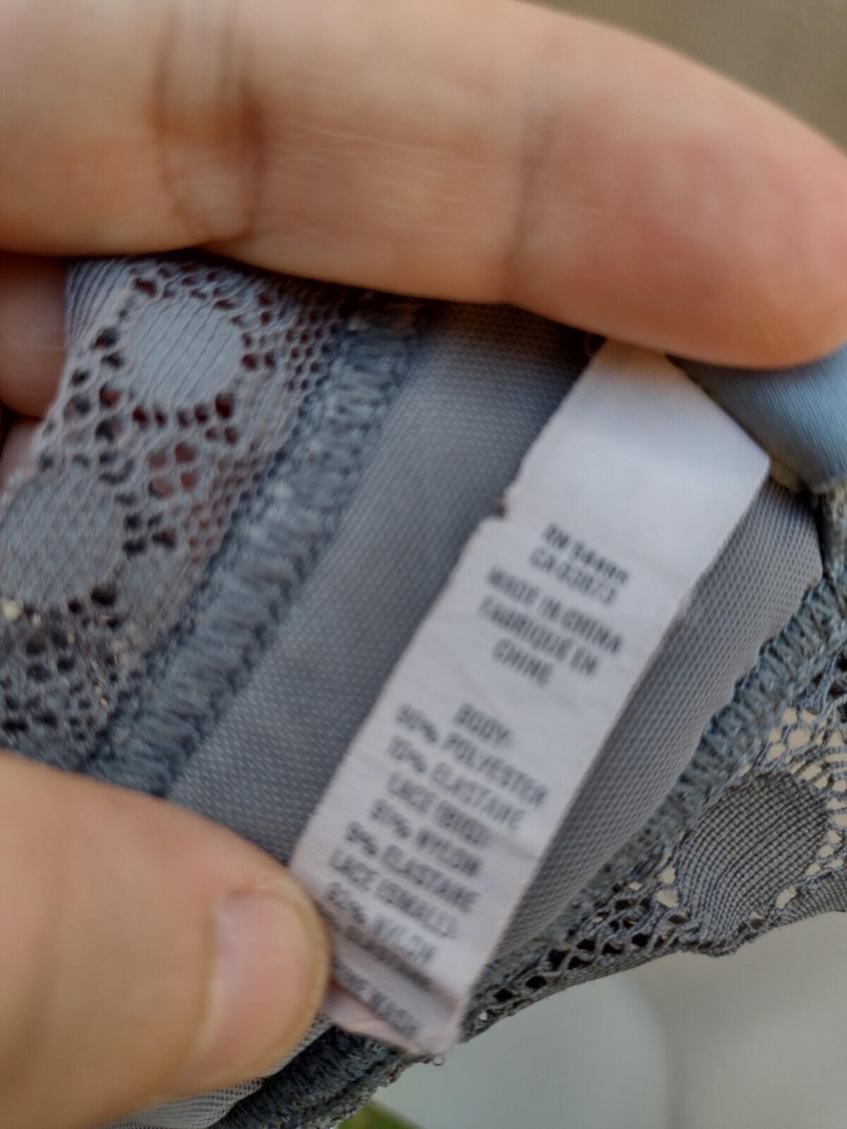 Aerie Gray Velvet Lace Bralette M Soft Goth Coquette Balletcore Lounge Bra