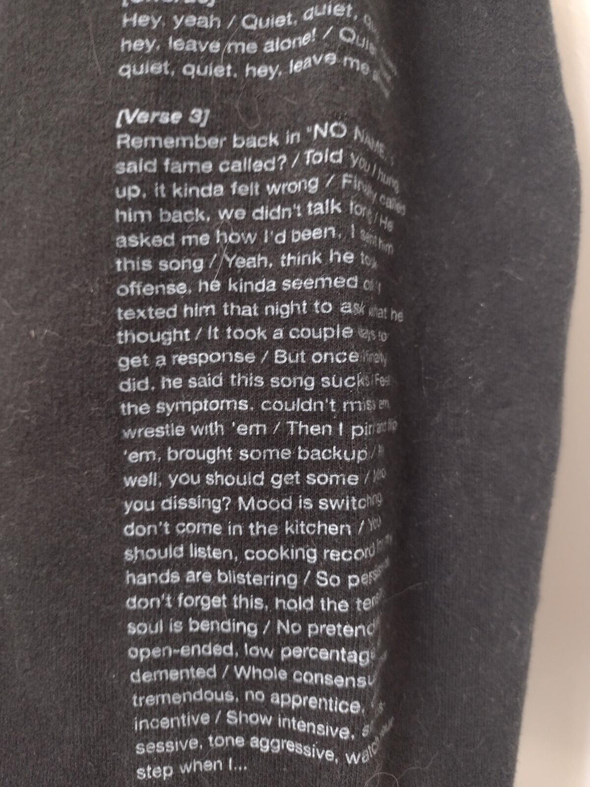 NF Leave Me Alone Hoodie The Search 2019 Rare Lyrics Print M