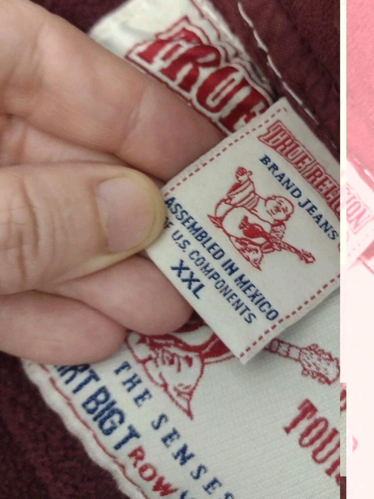 True Religion XXL Hoodie Red Fade Big Stitch Zip Up RivetY2K