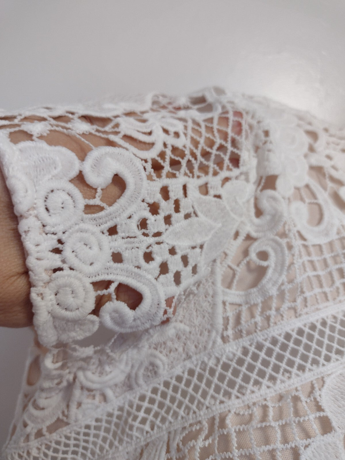 Superdown Lace Mini Dress Open Back White Bridal Cocktail Coquette Large