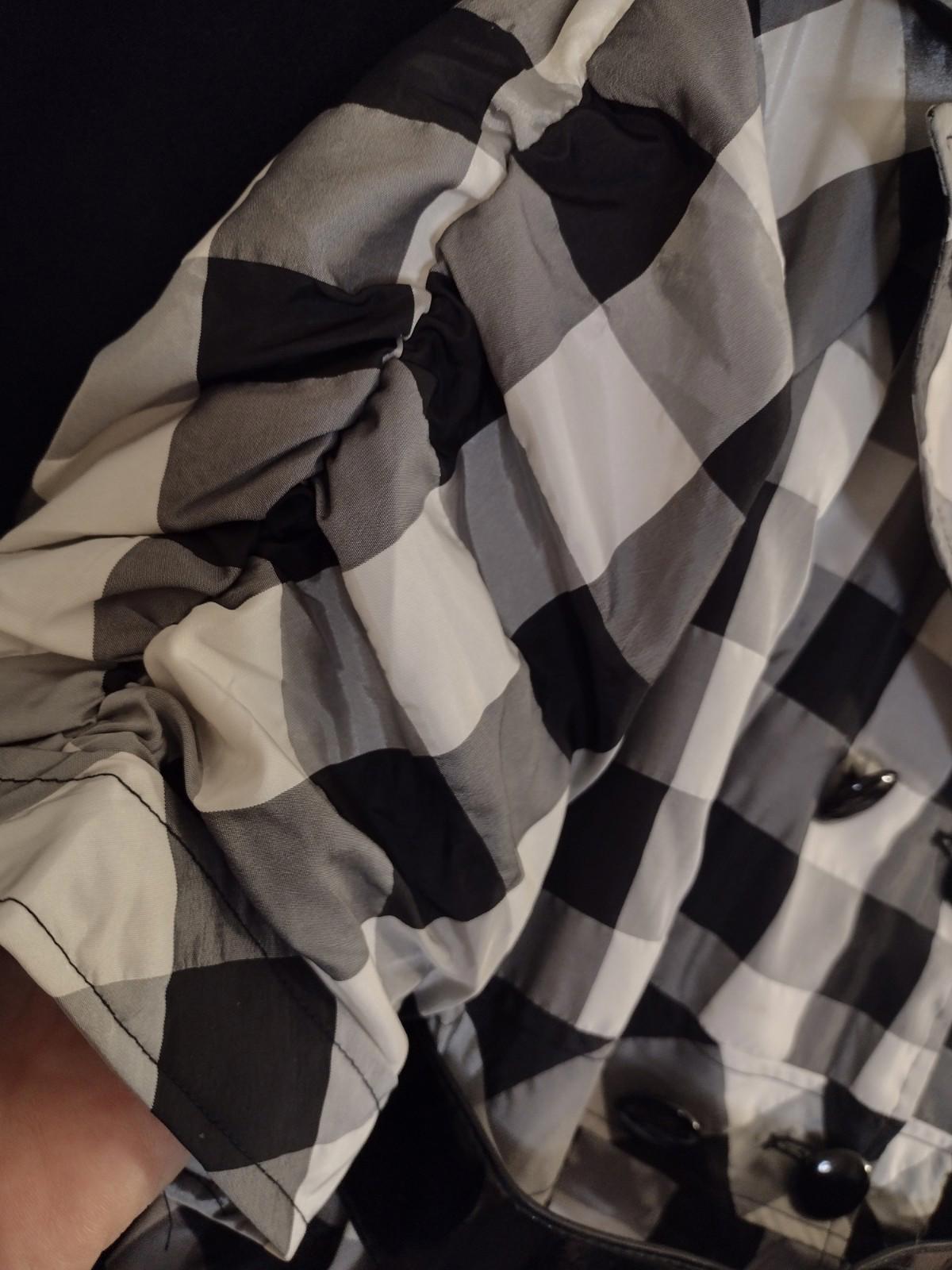 Fantazia Oversized Buffalo Check Shirt Dress Jacket S Pockets Belt Mod