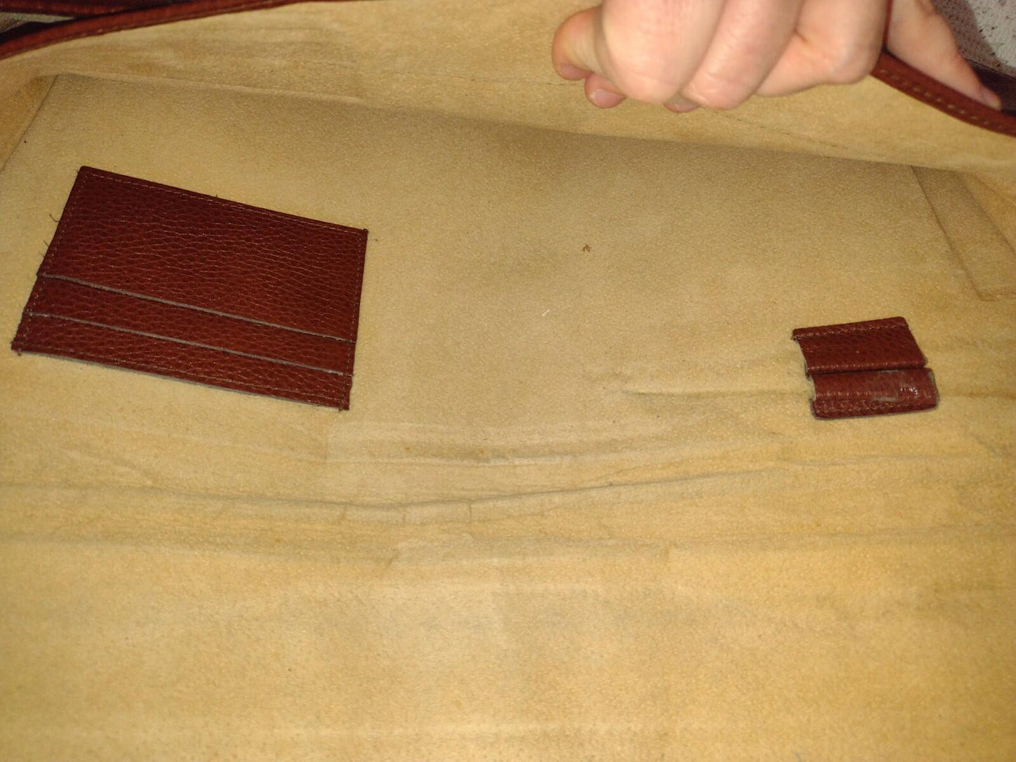 VTG 70s AKA Sorority Leather Folio Portfolio Embossed Shield Brown Document Case