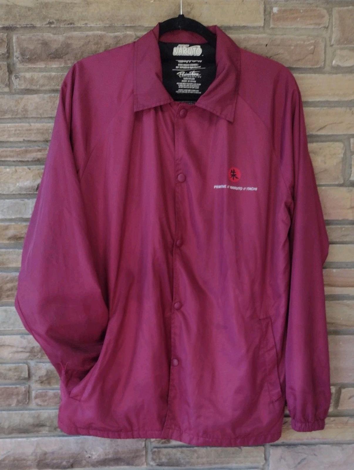 Primitive Naruto Itachi Bomber Jacket S Maroon Anime Rare Distressed Streetwear