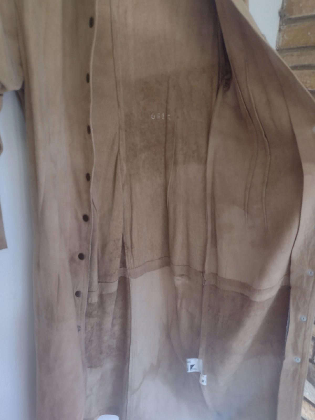 VTG 80s Firenze Santa Barbara Lambsuede Dress M | NZ Leather, Snap Front Pencil