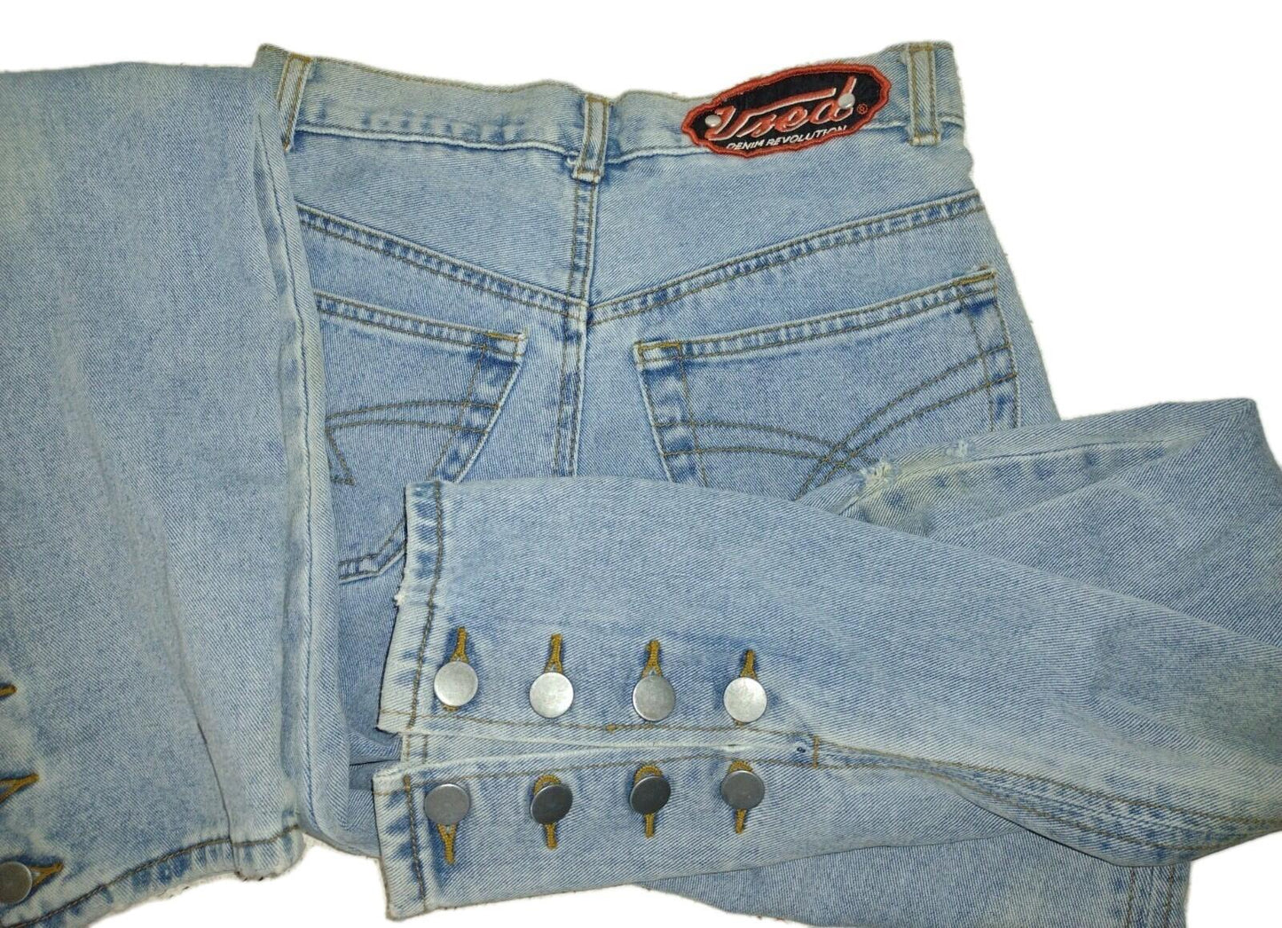Used Denim Revolution 90s Macau High Waist Tapered Jeans Button Cuff Sz 26