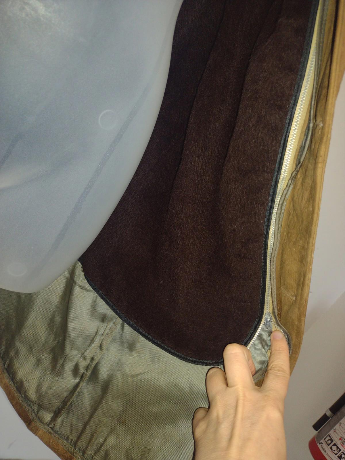 Vintage 60s Sears Oakbrook Suede Jacket M Zip Out Faux Fur Lining Quilon USA