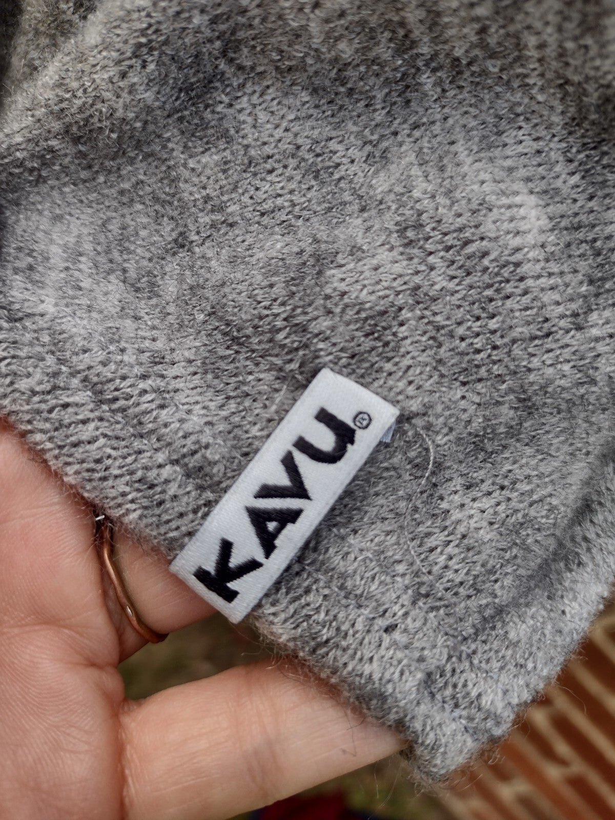 KAVU Batwing Poncho Sweater OS Gray Asymmetrical Hem Oversized Dolman Knit