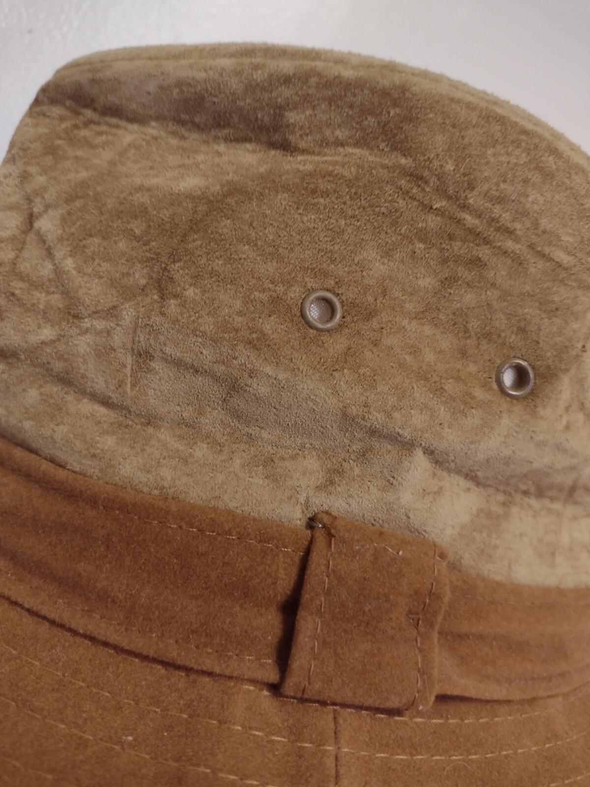 Vintage 80s Stetson Suede Safari Hat Outback Western Indiana Jones Style USA
