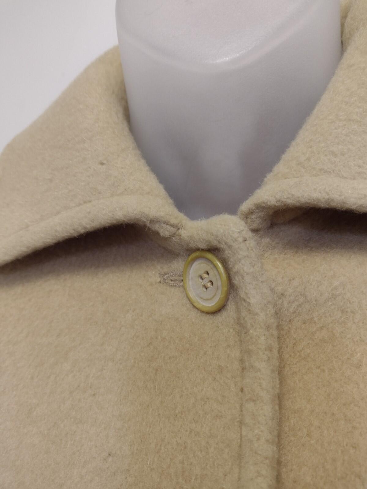 VTG 70s Pendleton 100% Virgin Wool Camel Cape Coat Arm Slits Satin Lined Sz 14