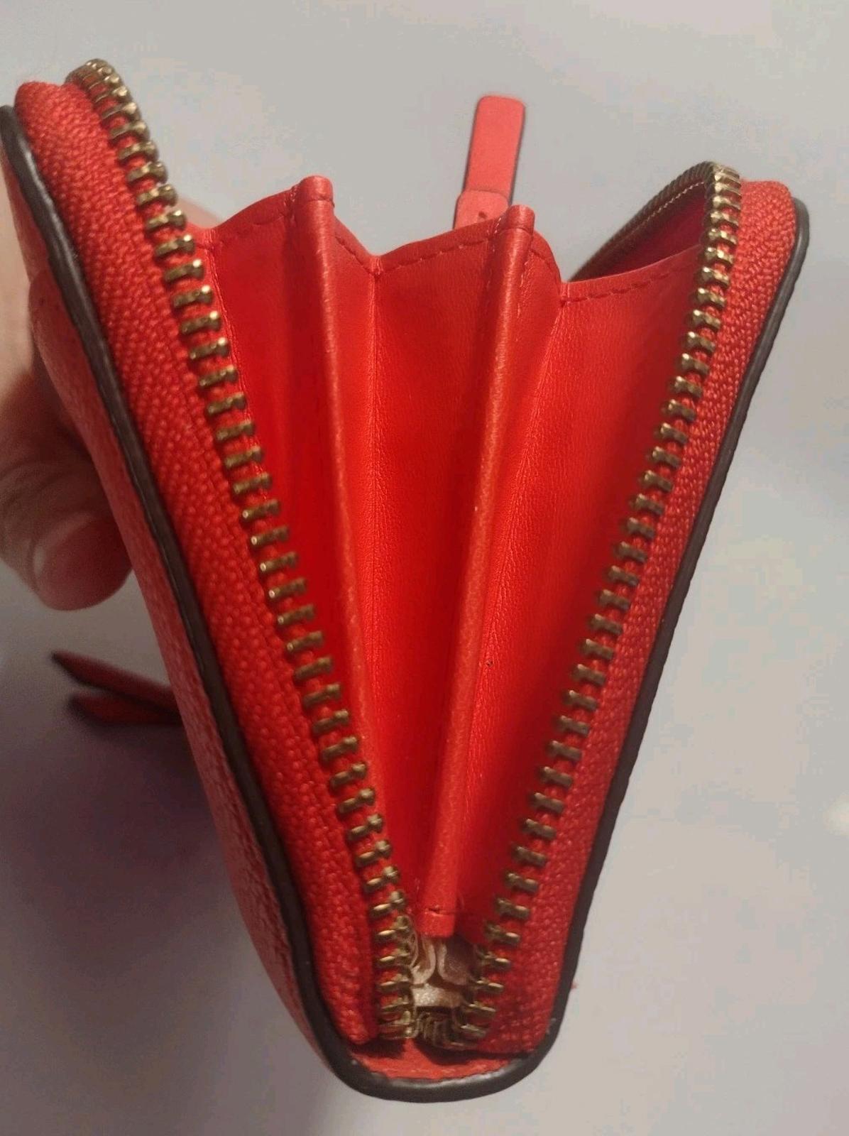Kate Spade Neda Wallet Watermelon Zip Around Multi-Compartment Brass Zipper 4x8