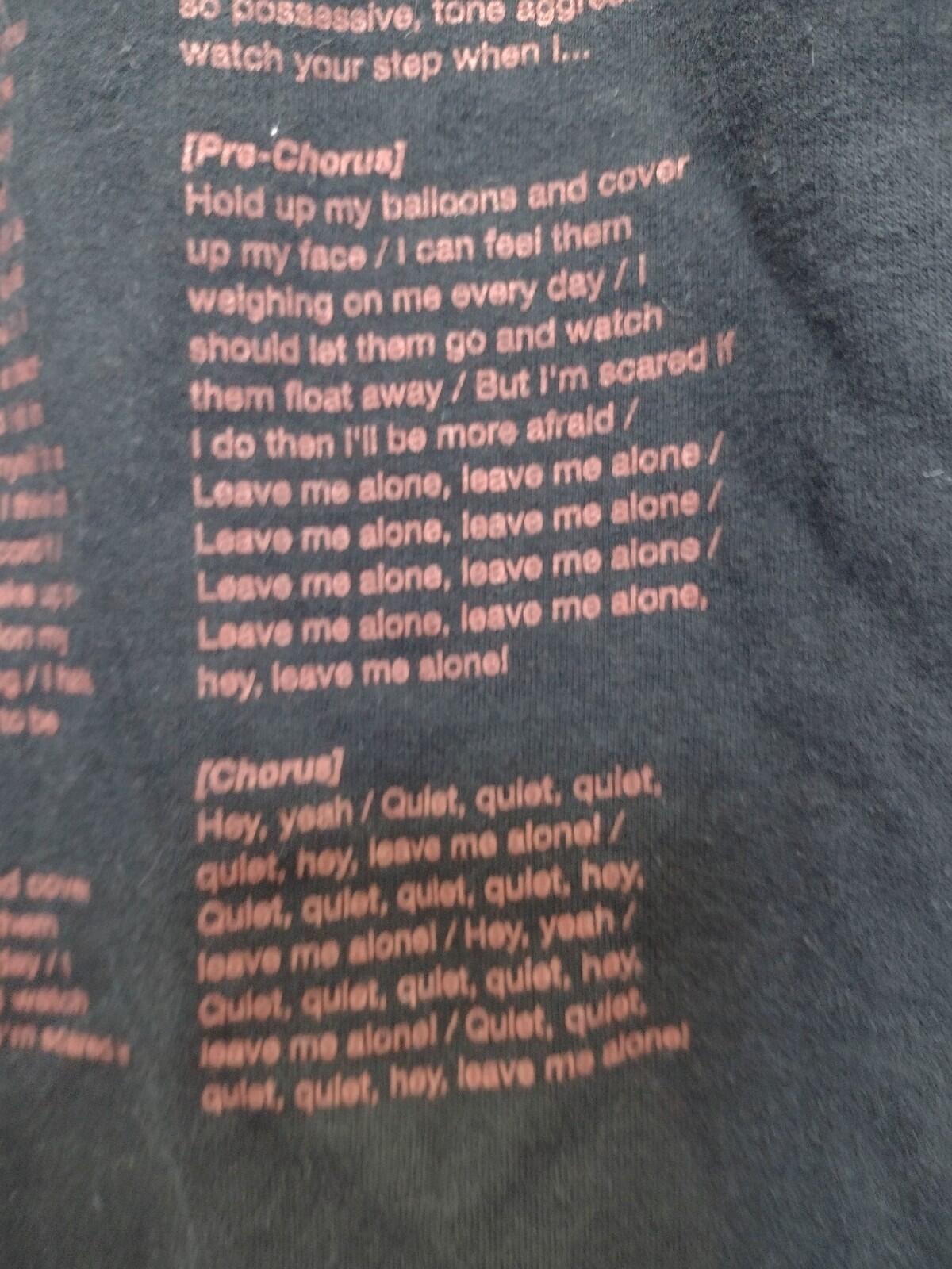 NF Leave Me Alone Hoodie The Search 2019 Rare Lyrics Print M