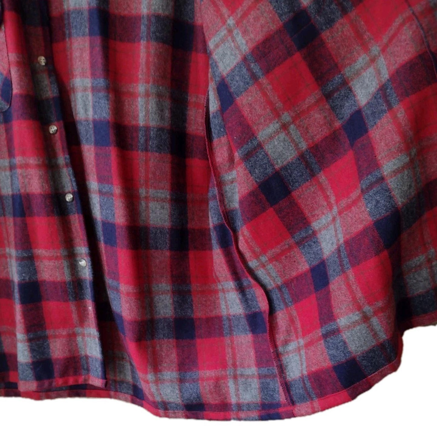 Vintage 70s Oleg Cassini Wool Plaid Shirt L Korea Single Needle Tailoring EUC