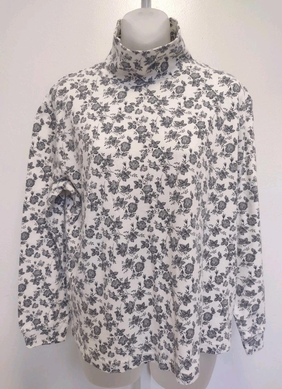 Lot Of 4 Vintage Turtleneck Mock Neck Long Sleeve Shirts Sz L/XL Floral Pattern