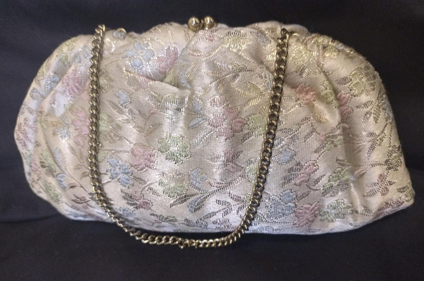 VTG 50s 60s Brocade & British Hong Kong Beaded Clutch Lot w Van Raalte Gloves