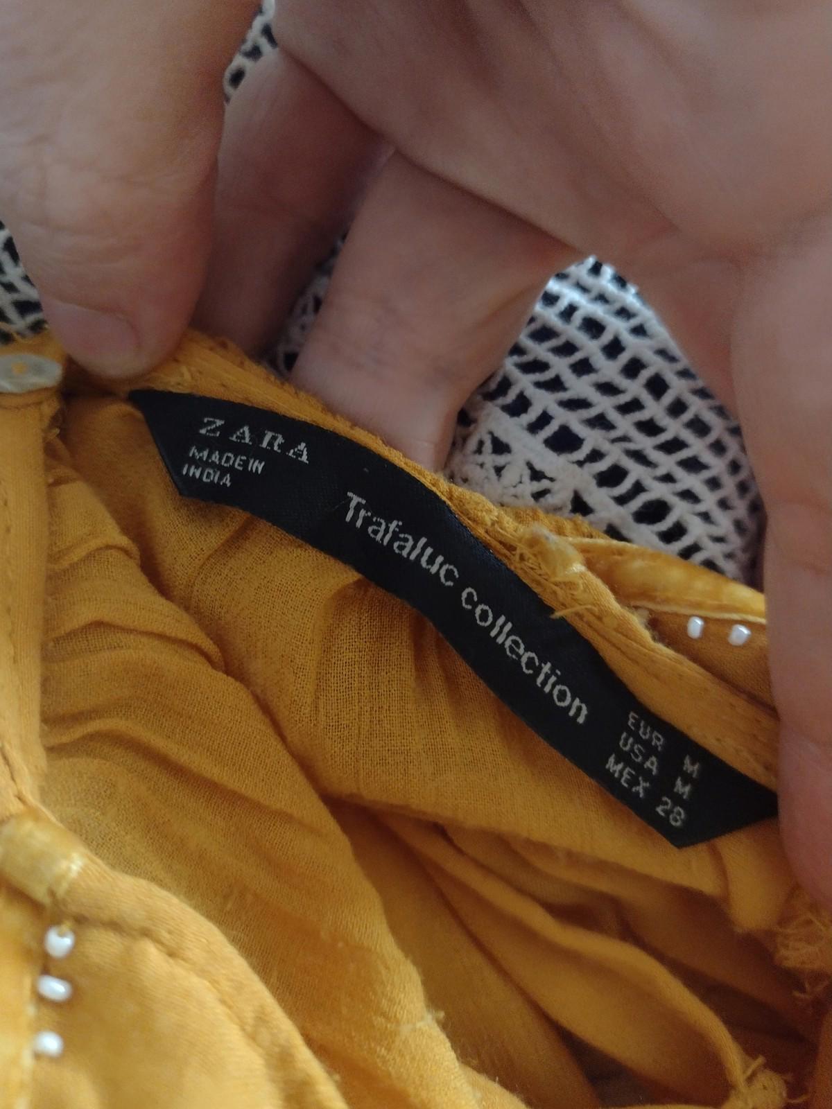 Retired Zara Trafaluc Collection Long Sleeve Dress Yellow Size M Oversized
