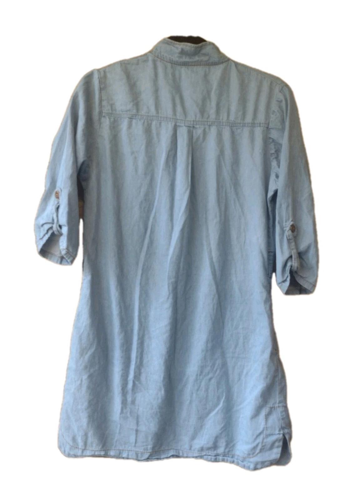 Vintage Denim Dress S/M Embroidered Sunflowers Roses Militaires Equipments