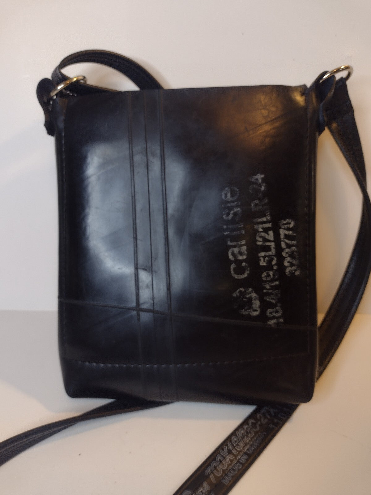 Alien Menace Upcycled Recycled Rubber Crossbody Messenger Bag Techwear Unisex