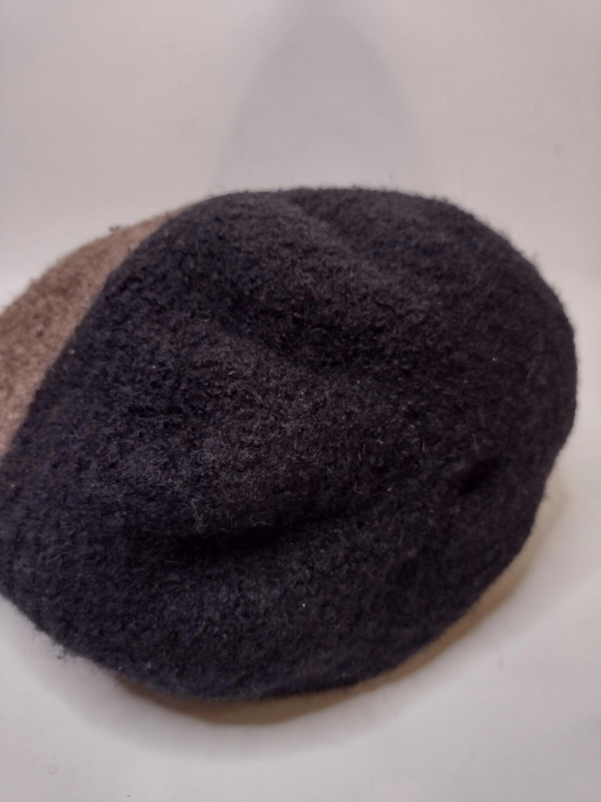 Handmade Wool Tote Bucket Bag Two-tone Brown And Black With Wood Button Accent