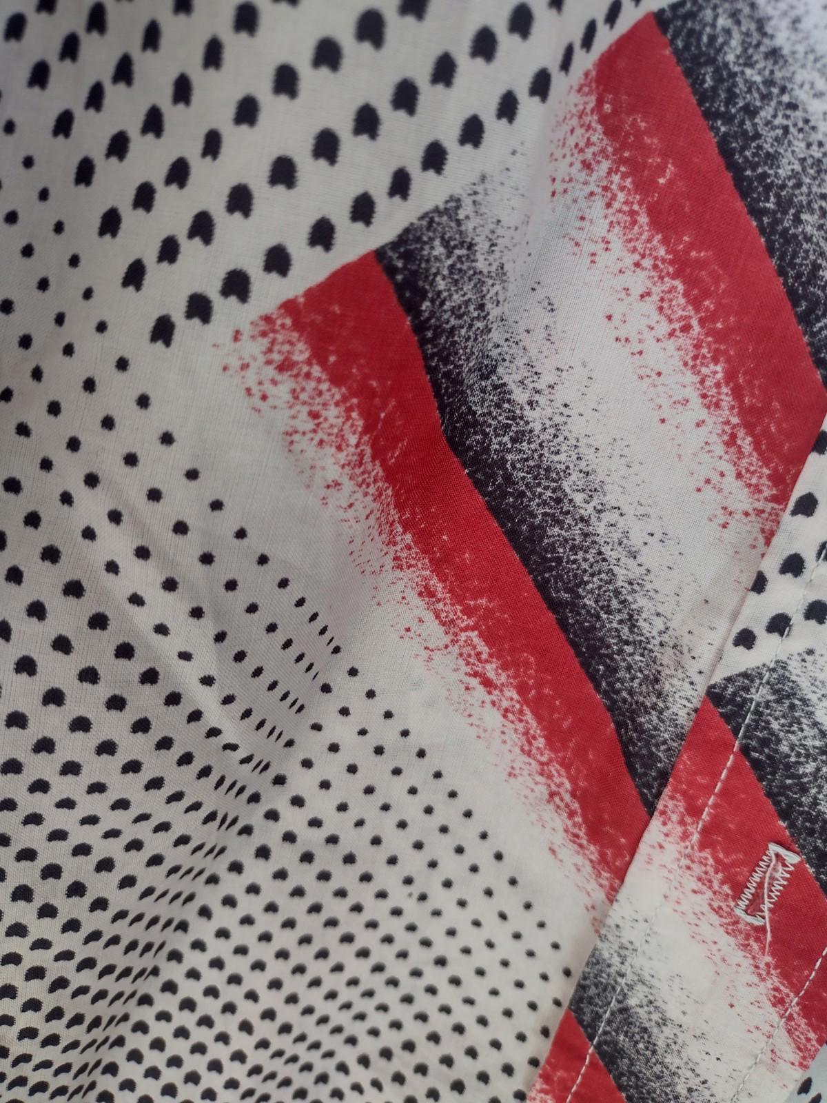 Vintage 70s ILGWU Abstract Print Shirt USA Made Spread Collar Sz S