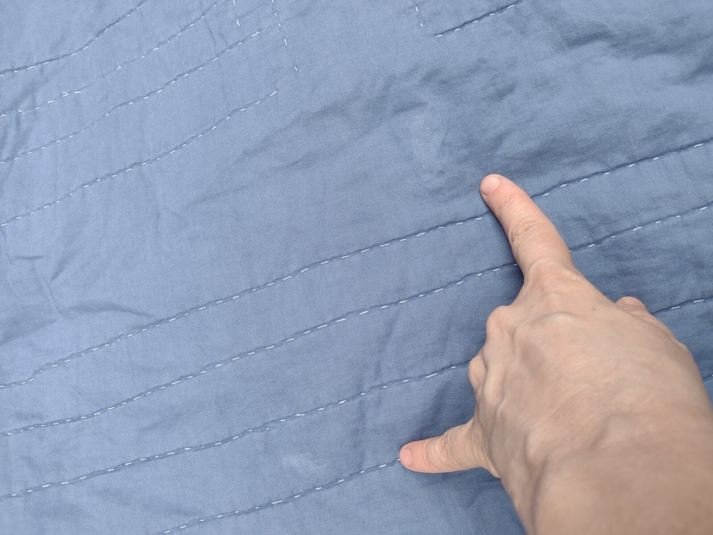 Woolrich Full Queen Quilt Blue Patchwork Plaid Reversible Cotton Farmhouse